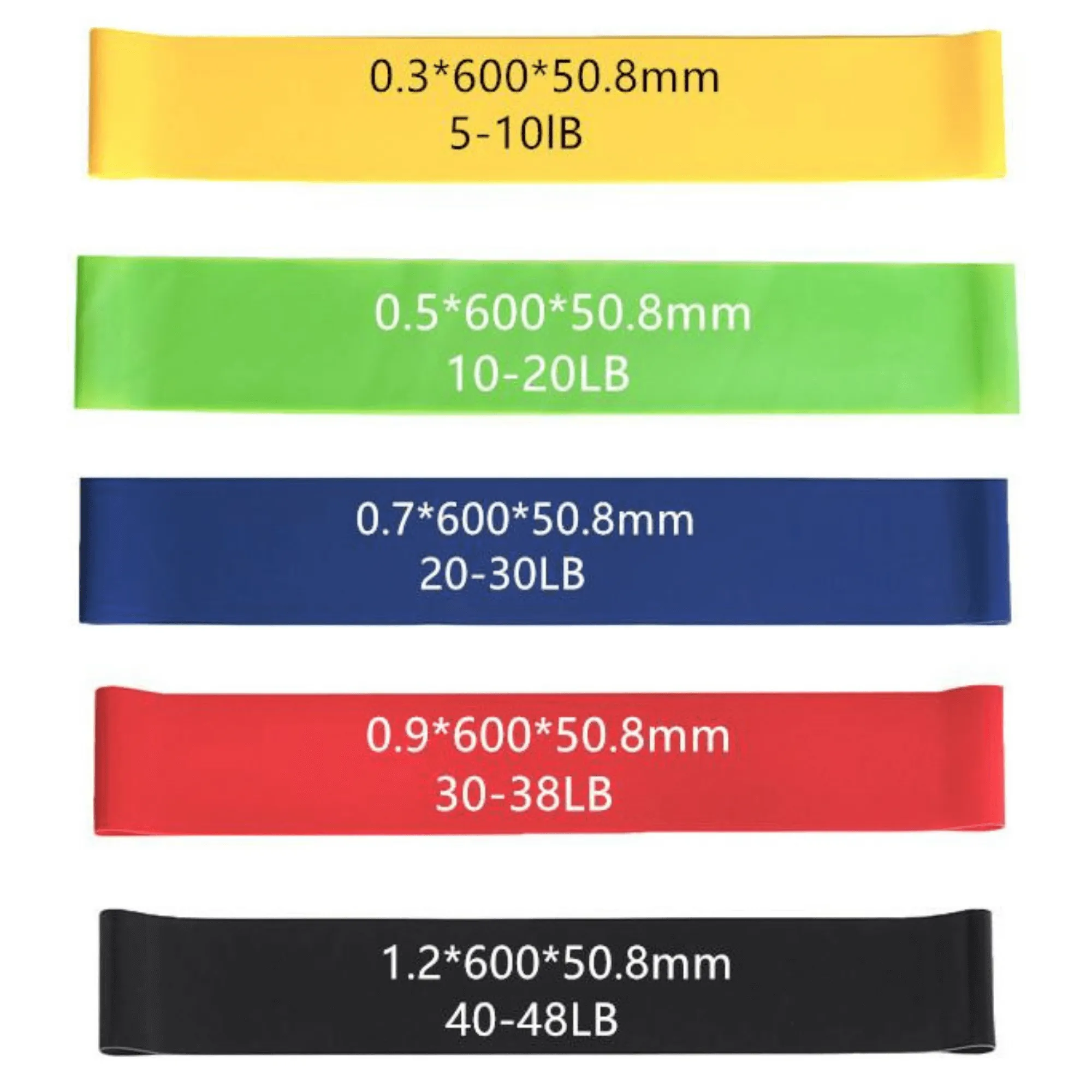 5 Piece Set of Resistance Body Bands with Carry Bag | ERGOHeal®