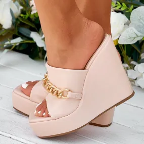 Blair Leather Platform Slippers