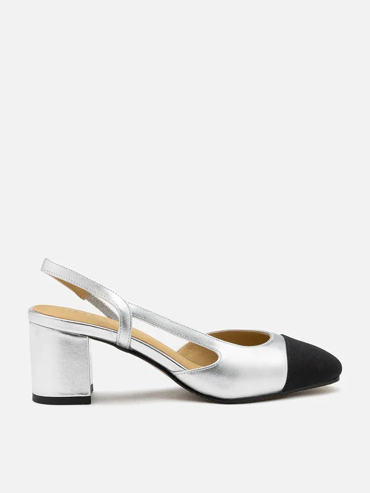 Blythe Lambskin Toe Cap Block Heels