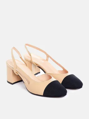 Blythe Lambskin Toe Cap Block Heels
