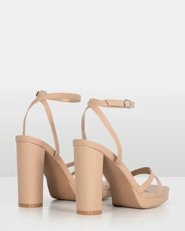 Bonsai Nude Strappy Block Heel