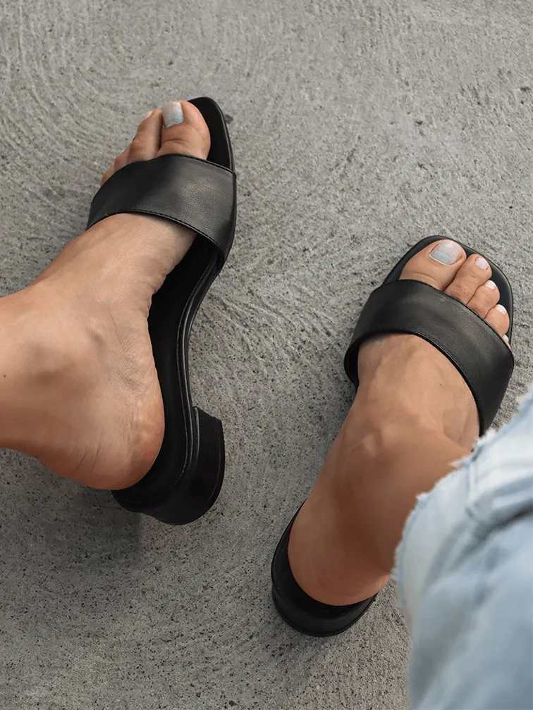 CARA Black Block Heels