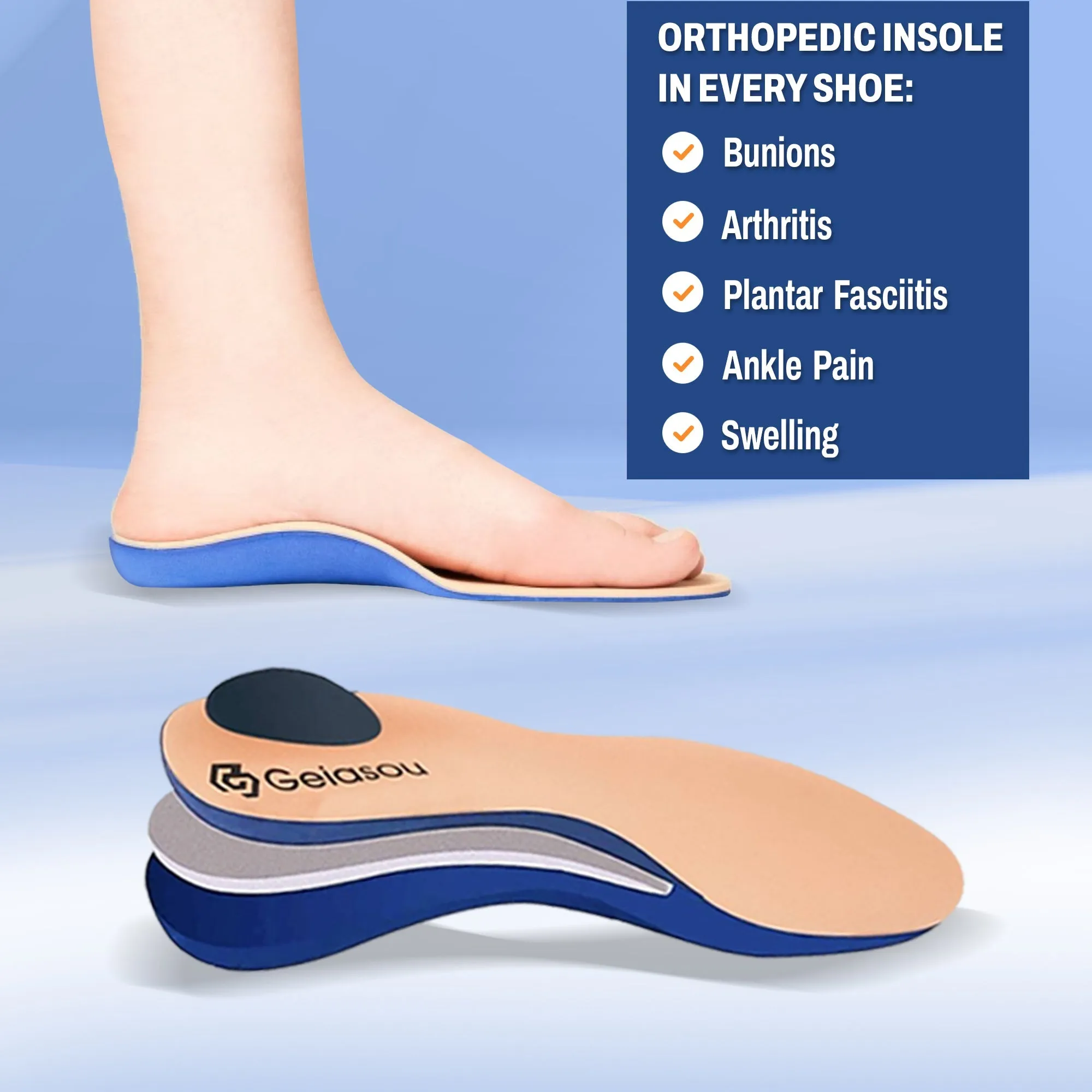 Cuzcare Men Orthopedic Shoes Arch Support Breathable Anti-Skid Elegant Fashion