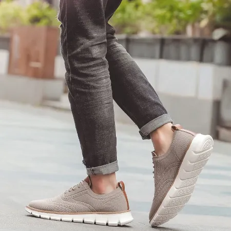 Cuzcare Orthopedic Men Shoes Breathable Mesh Arch Support Ultra-light High-End Fashion Casual