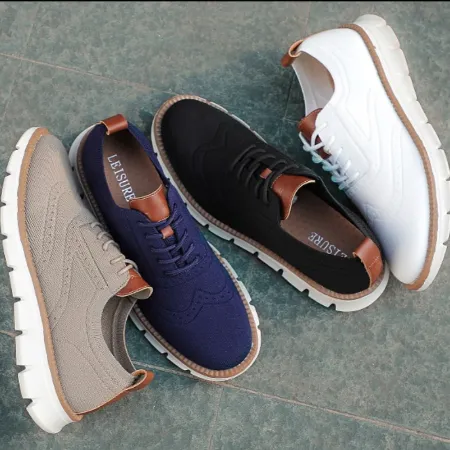Cuzcare Orthopedic Men Shoes Breathable Mesh Arch Support Ultra-light High-End Fashion Casual