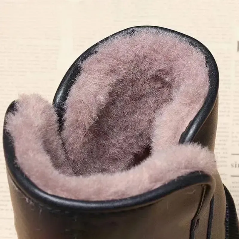 Cuzcare Orthopedic Women Ankle Boots Arch Support Plush Warm Waterproof Wide Toe-box
