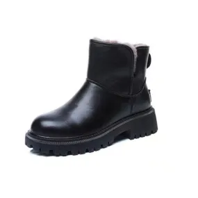 Cuzcare Orthopedic Women Ankle Boots Arch Support Plush Warm Waterproof Wide Toe-box