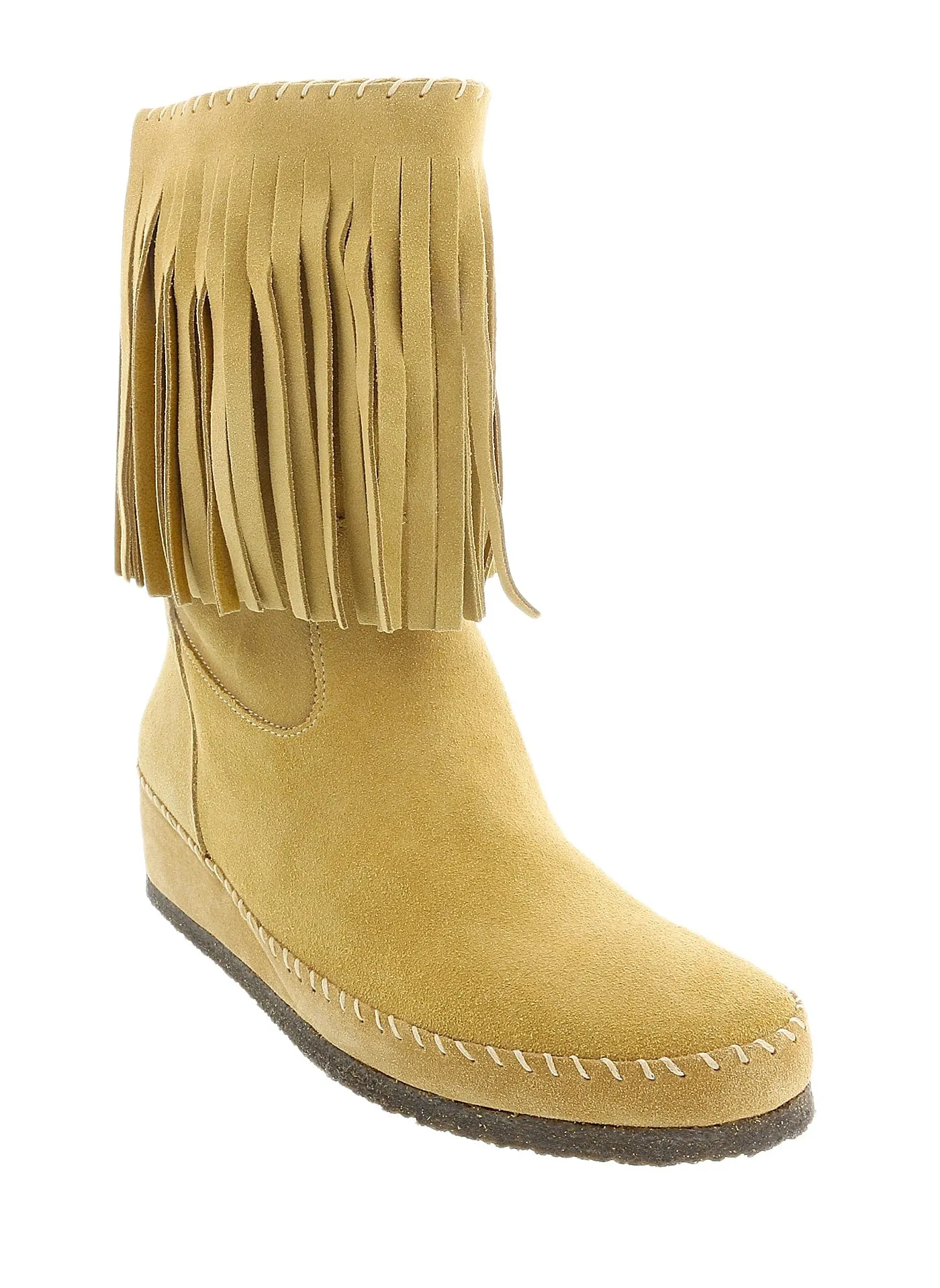 Daniela Fargion Dark Brown Suede Suede Mid Calf Low Wedge Heel Boots-