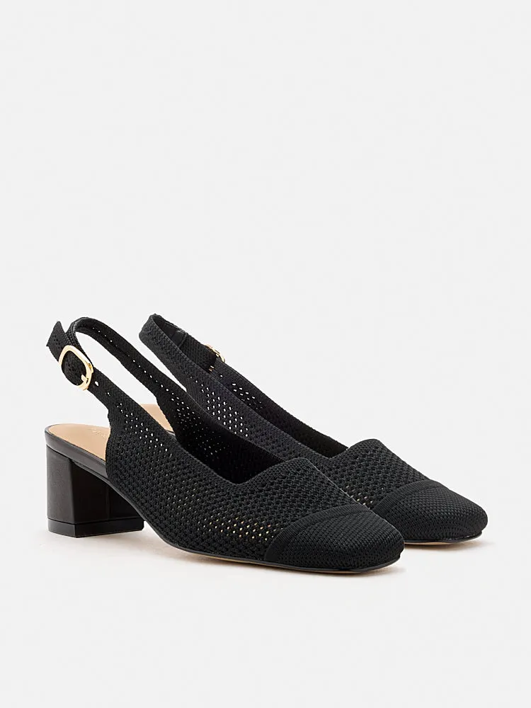 Debra Flyknit Slingback Block Heels