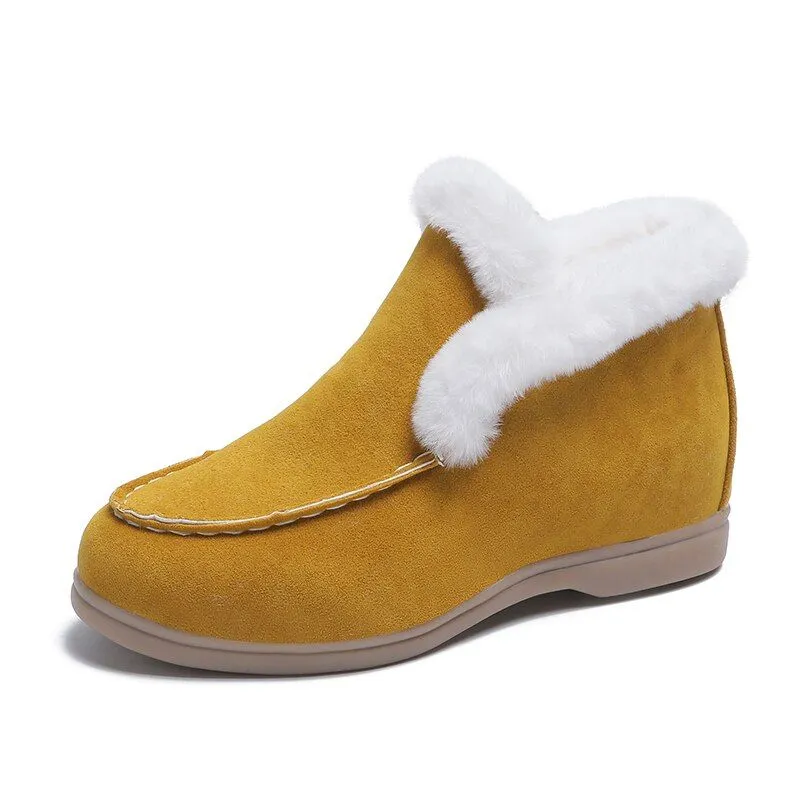 Dyavor Women Orthopedic Boots Thick Plush Slip-ons