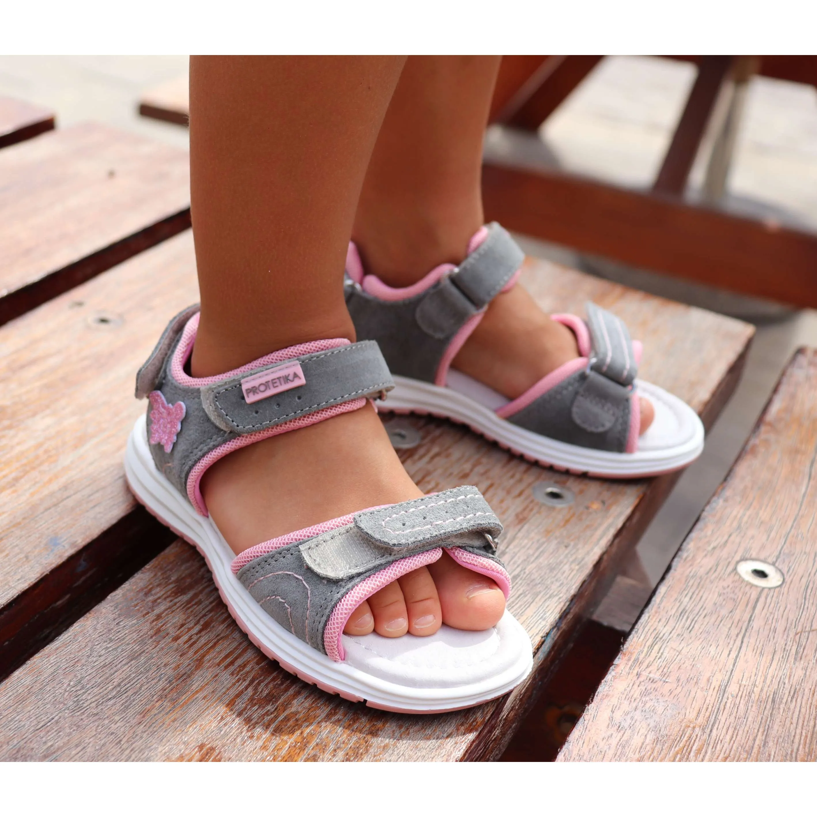 HOLY grey older girls arch support sandals
