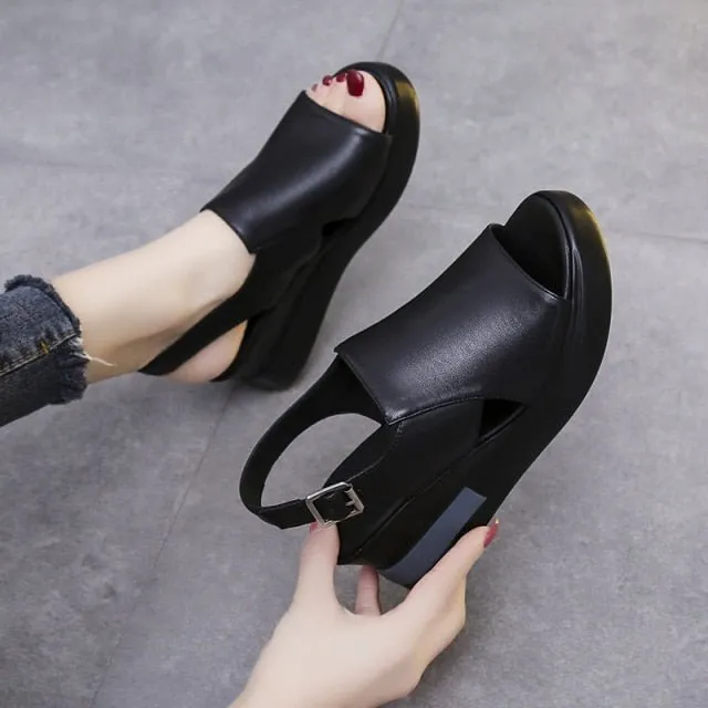 HULINGMEI Wonderful Wedge Multi-Choice Ankle Sandal Shoes