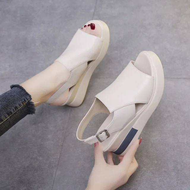 HULINGMEI Wonderful Wedge Multi-Choice Ankle Sandal Shoes