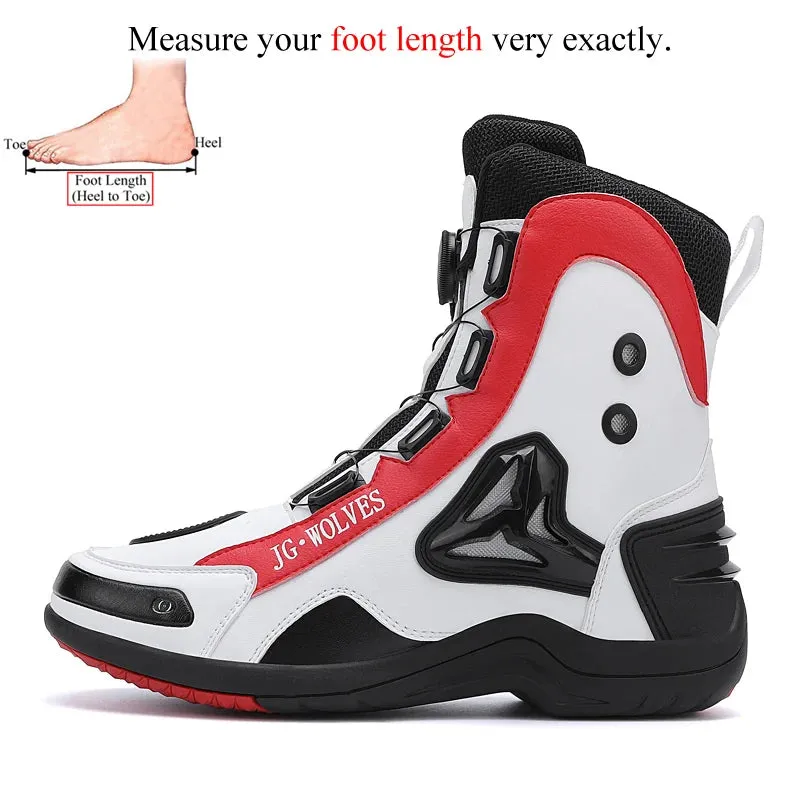 Men's Waterproof Motorcycle Boots - Quick Lacing, Microfiber Leather, Sizes 46-47, Professional Riding Footwear