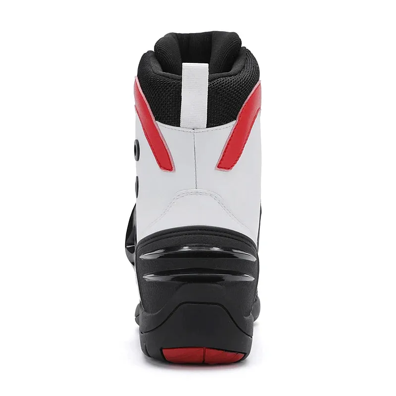 Men's Waterproof Motorcycle Boots - Quick Lacing, Microfiber Leather, Sizes 46-47, Professional Riding Footwear