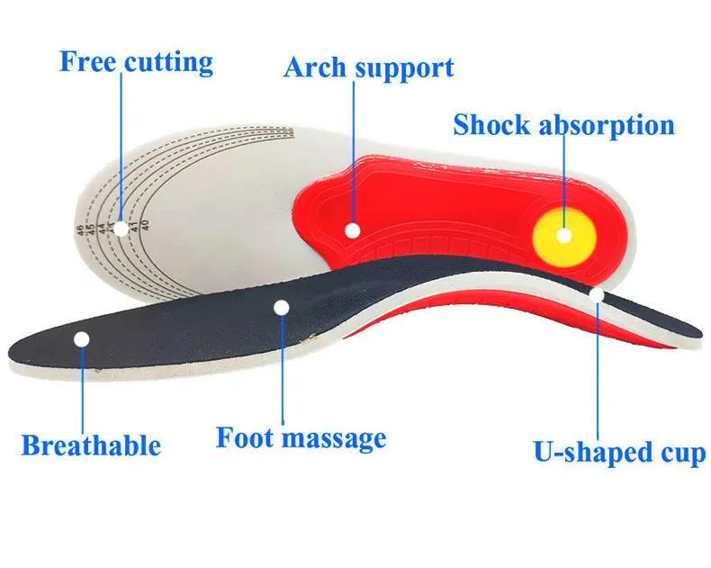 Orthotic Arch Support Insoles for Flatfoot – Cushioned Relief, Foot Comfort