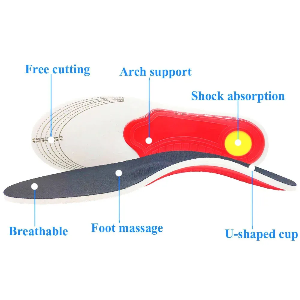 Orthotic Arch Support Insoles for Flatfoot – Cushioned Relief, Foot Comfort