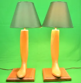"Pair x Henry Maxwell London Beechwood Boot Tree Table Lamps" (SOLD)
