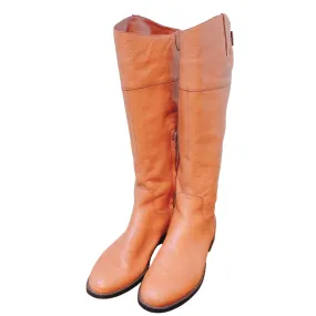 Ralph Lauren Jenessa Polo Tan Vachetta Milled Knee High Boots 8.5