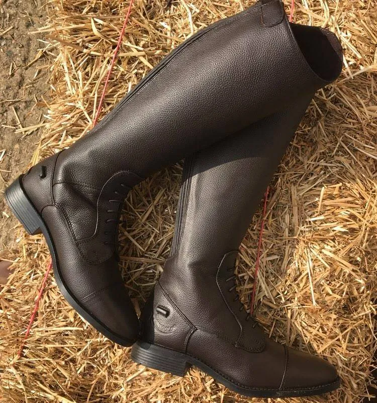 Rhinegold Extra Short Luxus Brown Leather Riding Boot