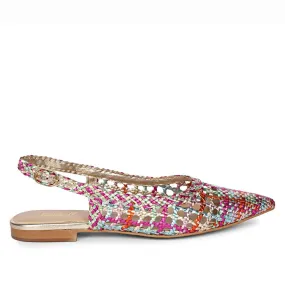 Saint Chayya Rainbow Handcrafted Woven Leather Low  Heels