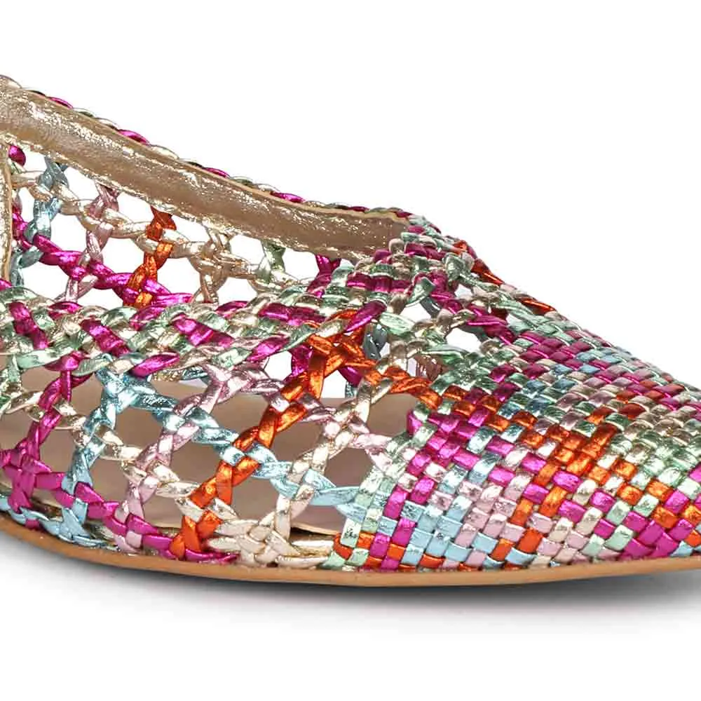 Saint Chayya Rainbow Handcrafted Woven Leather Low  Heels