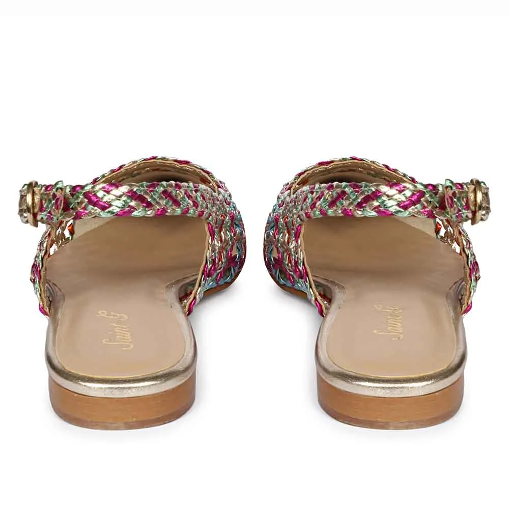 Saint Chayya Rainbow Handcrafted Woven Leather Low  Heels