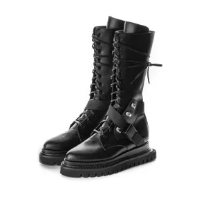 SHR Black Oxide combat leather boots