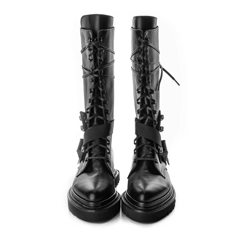 SHR Black Oxide combat leather boots