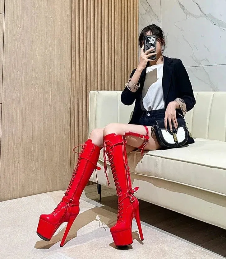 Slay Stiletto Platform High Heel Boots