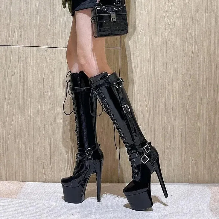 Slay Stiletto Platform High Heel Boots