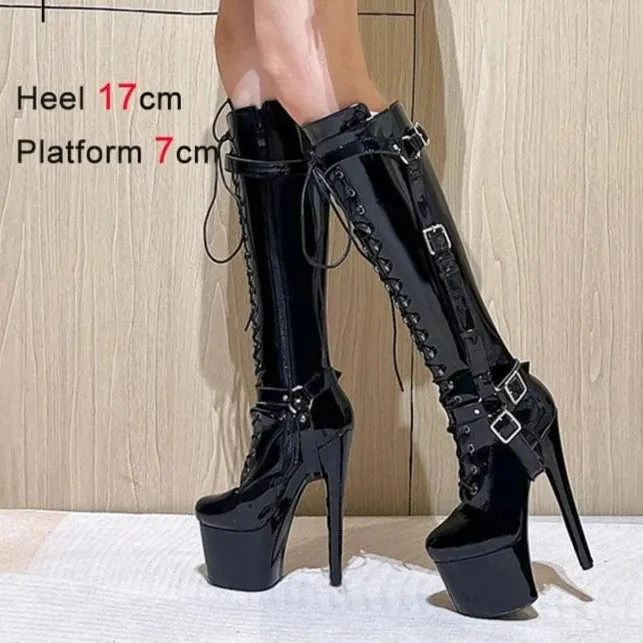 Slay Stiletto Platform High Heel Boots