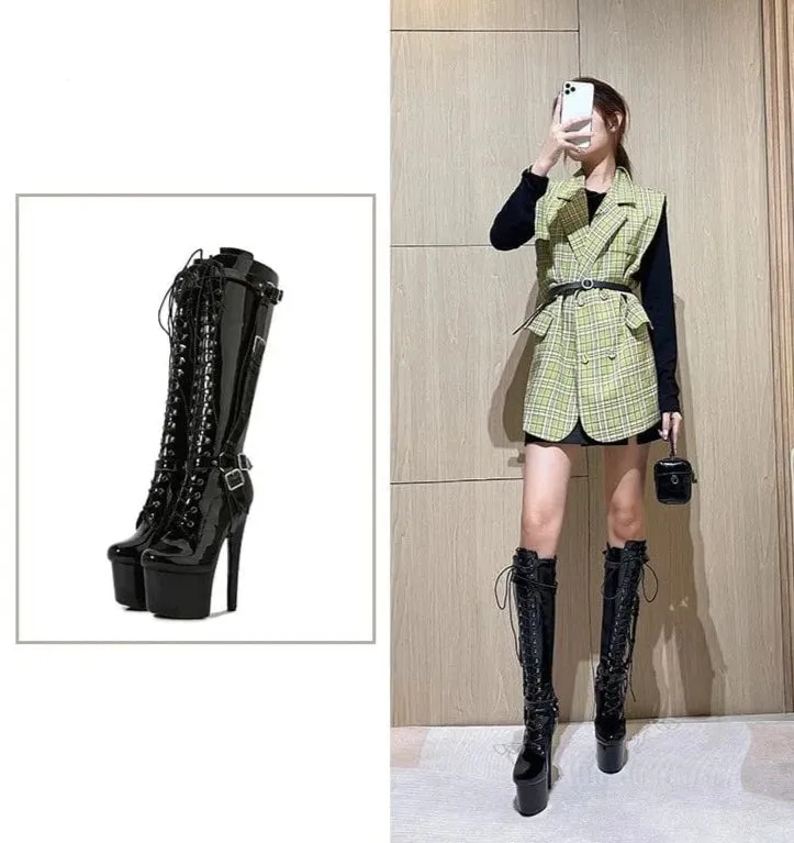 Slay Stiletto Platform High Heel Boots