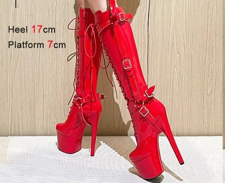 Slay Stiletto Platform High Heel Boots