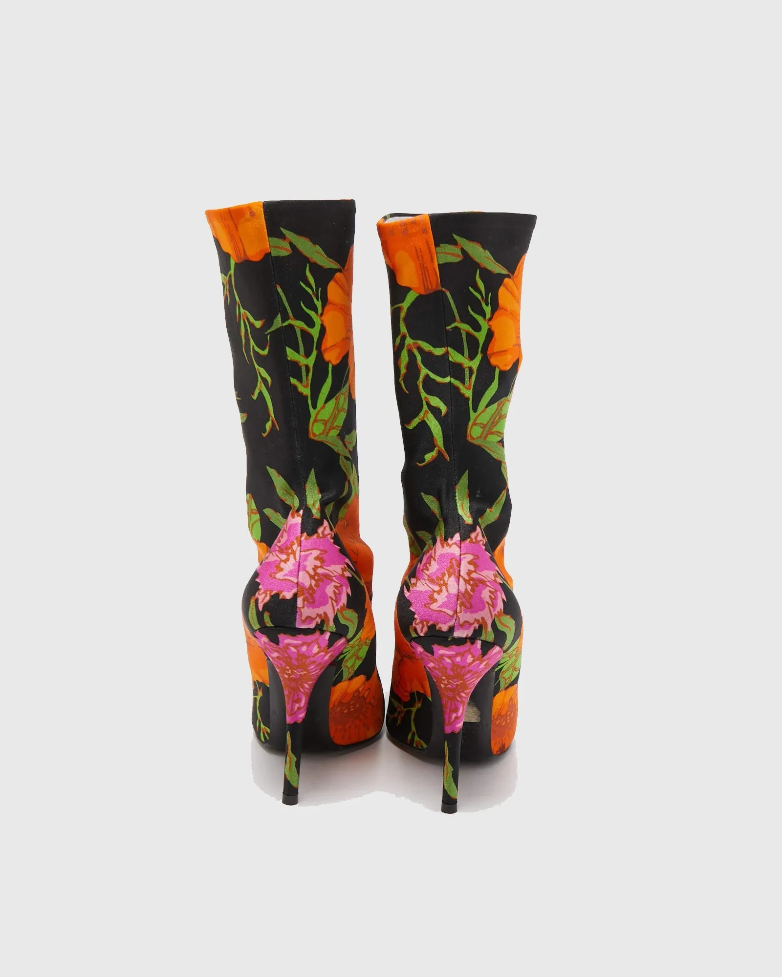Tersa Flower Print Mid Calf Boots In Multicolor