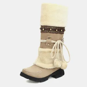 Tillbuy Furry Mid-Calf Boots