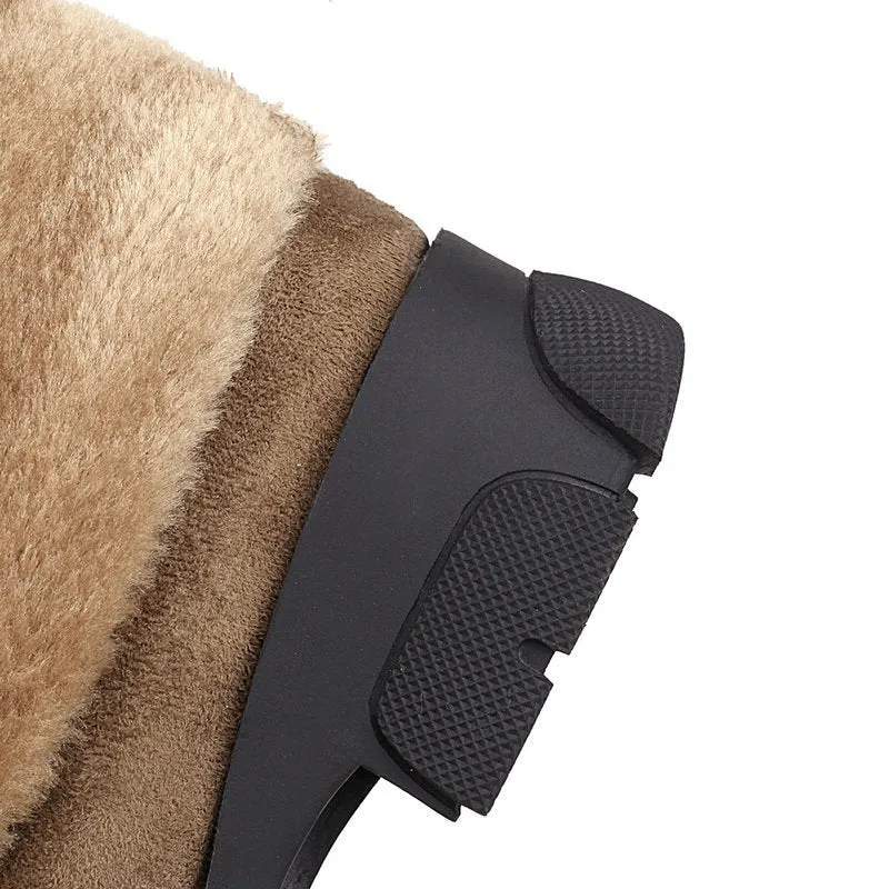 Tillbuy Furry Mid-Calf Boots