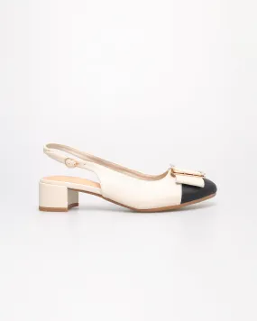 Tomaz YX184 Ladies Metallic Buckle Slingbacks