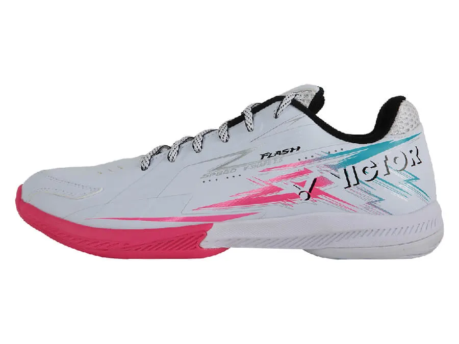 Victor [FLASH AQ White/Pink] Court Shoes