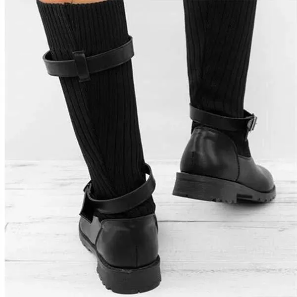Women'S Round Toe Woolen Boots 42333029C