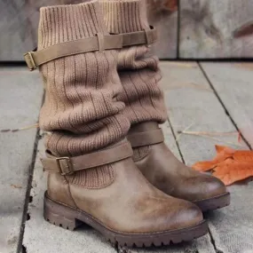 Women'S Round Toe Woolen Boots 42333029C