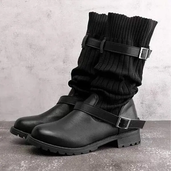 Women'S Round Toe Woolen Boots 42333029C